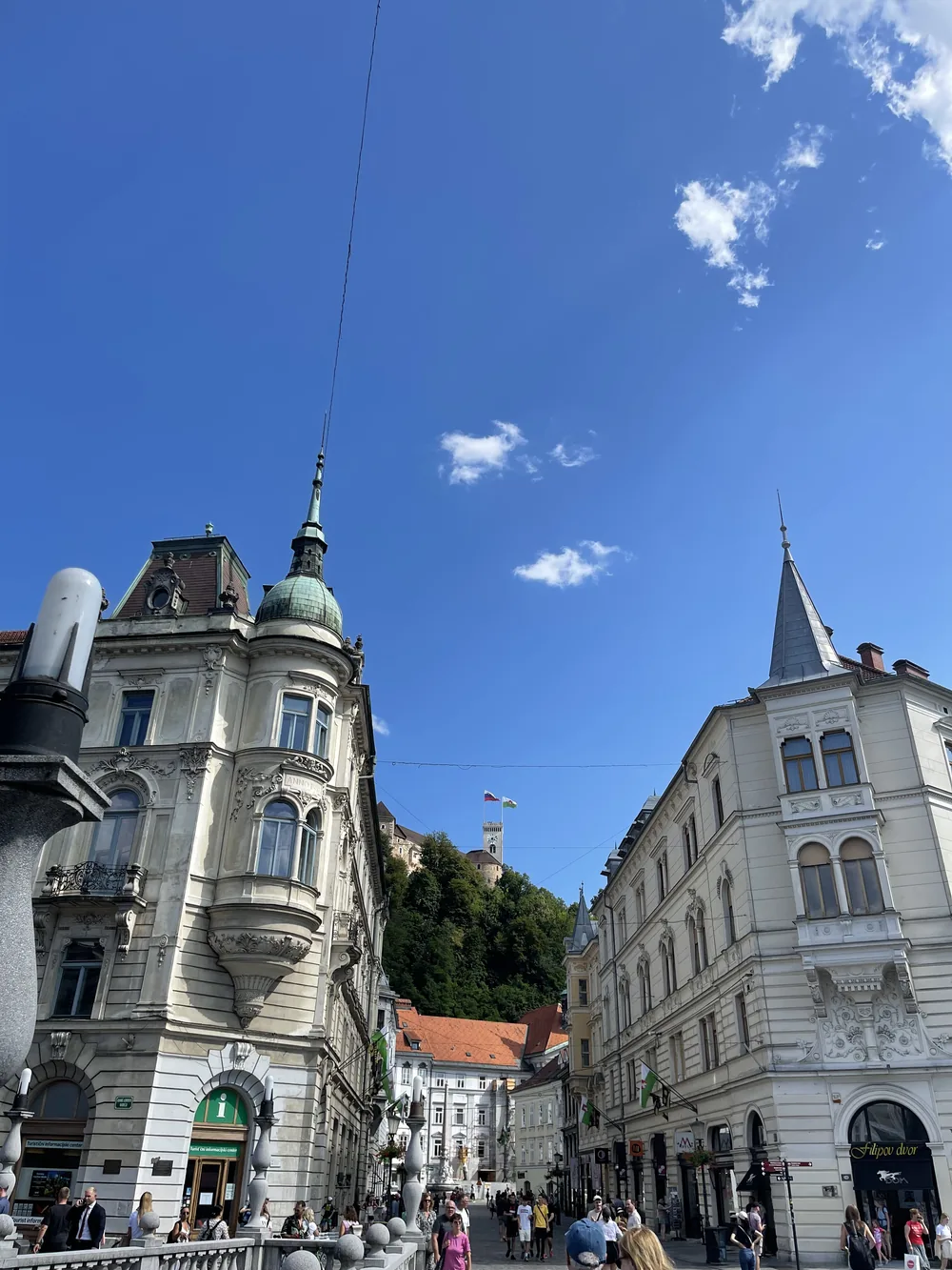 Ljubljana old town with castle, Slovenia